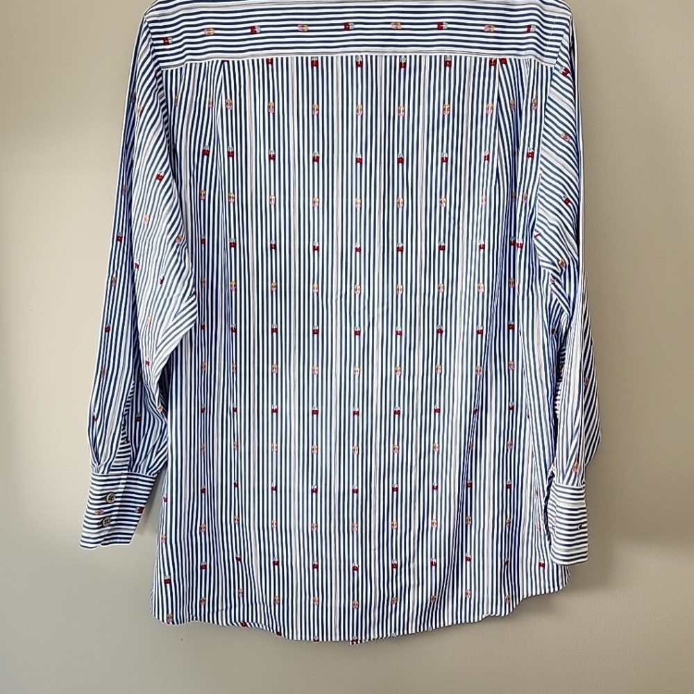 ALEXANDER JULIAN PRIVATE RESERVE - Striped Multicolor Flip Cuff Med Dress Shirt - Picture 11 of 13
